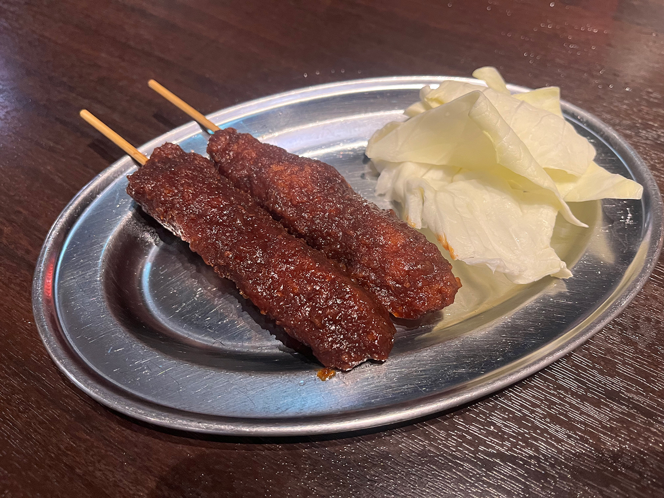 コーチンむね肉のどて味噌串かつ